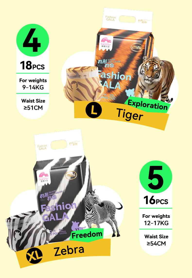 Enternal Summer Gala Shape and Colour Mini series Nappy Pack – Overnight Extra Absorbent