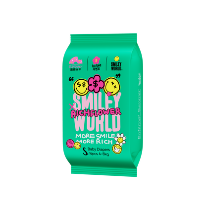 Enternal Summer Smiley x Rich Flower Series Nappy Sample Pack - 4 Pcs