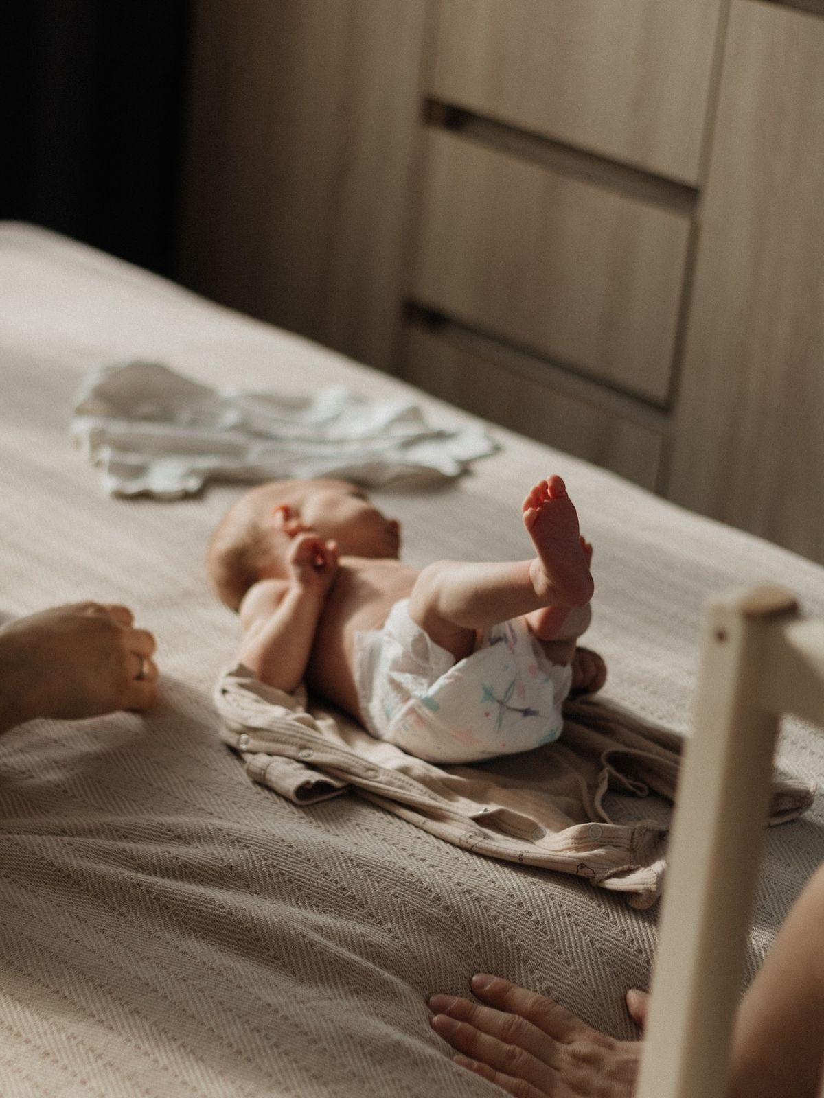 Parent and baby sharing a quiet moment at home