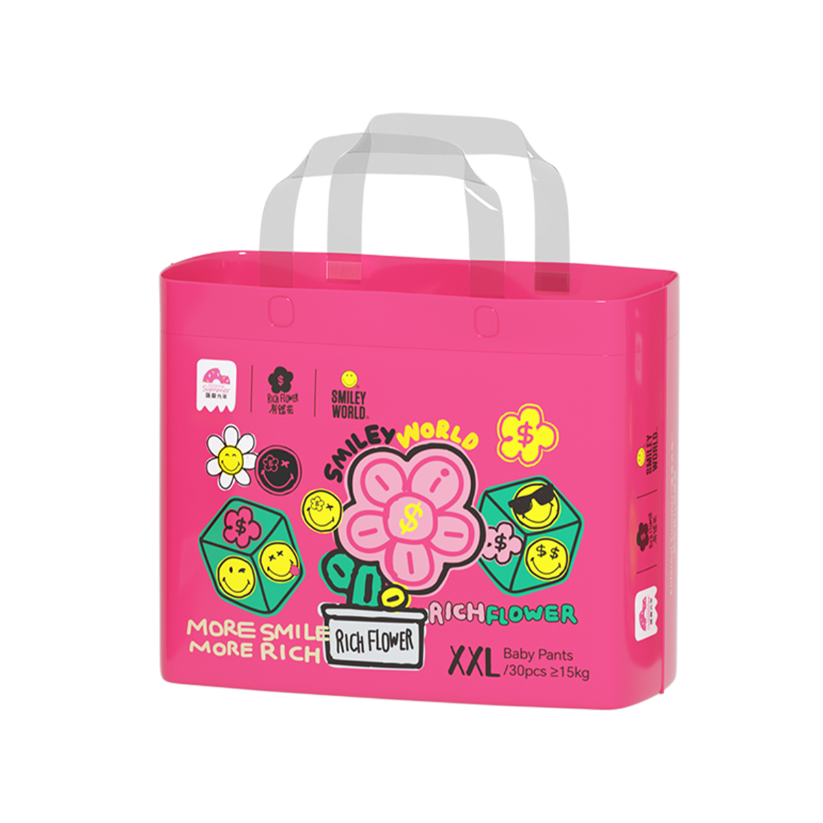 Enternal Summer Smiley x Rich Flower Series Nappy Pants Pack – Sensitive Skin Ultra Soft