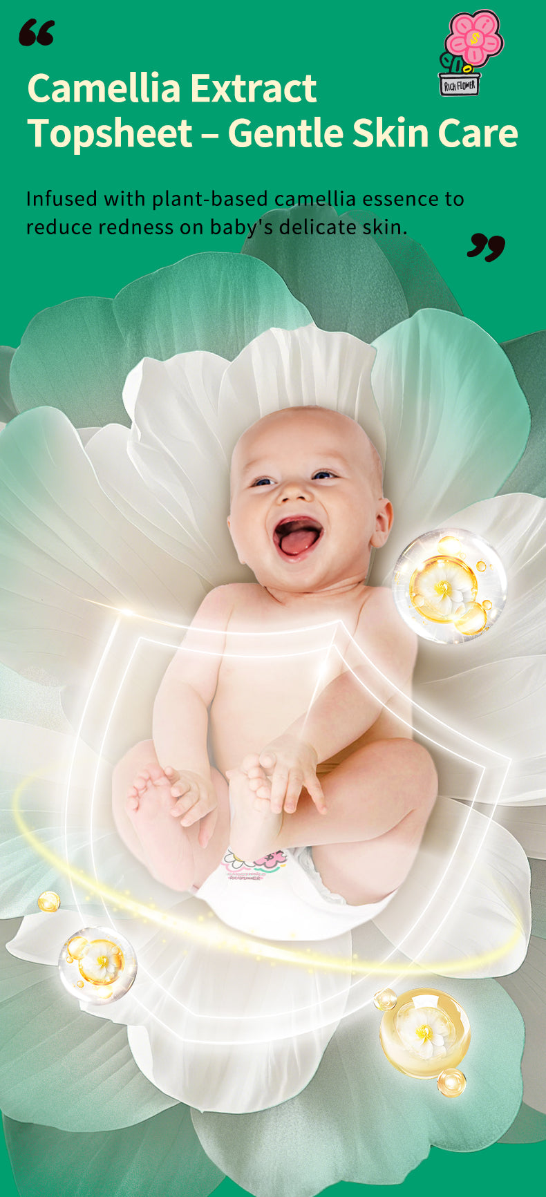 Enternal Summer Smiley x Rich Flower Series Nappy Pack – Sensitive Skin Ultra Soft