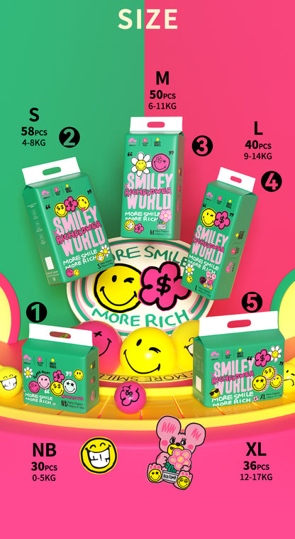 Enternal Summer Smiley x Rich Flower Series Nappy Pack – Sensitive Skin Ultra Soft
