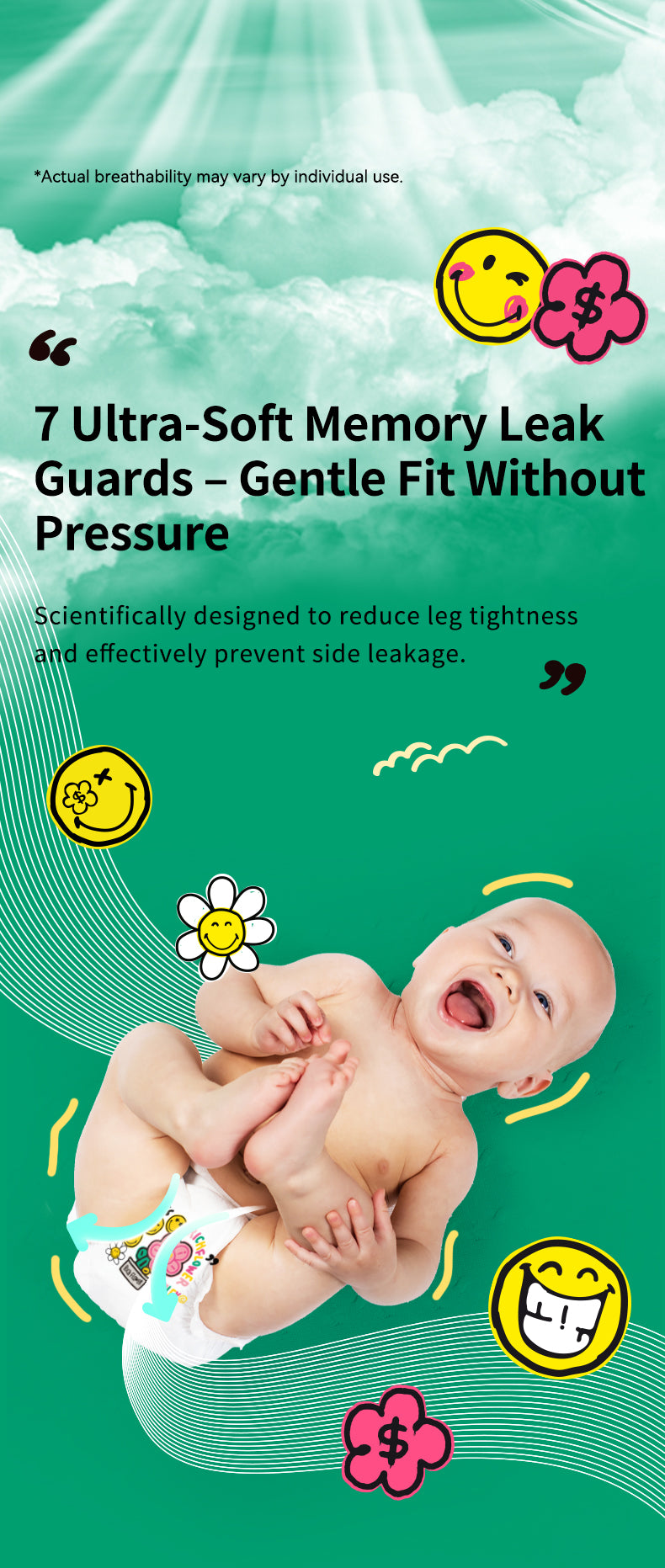Enternal Summer Smiley x Rich Flower Series Nappy Pants Pack – Sensitive Skin Ultra Soft