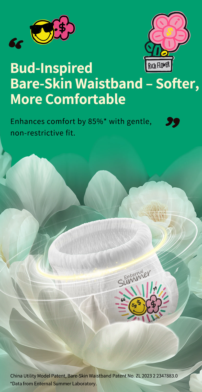 Enternal Summer Smiley x Rich Flower Series Nappy Pants Pack – Sensitive Skin Ultra Soft